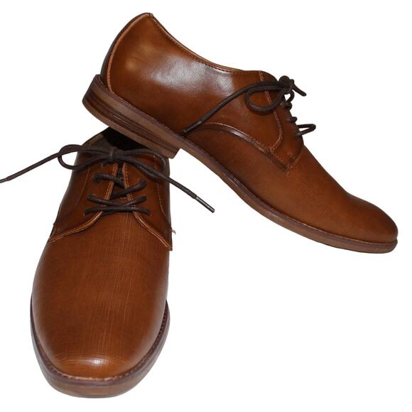 Parker & Sky Men's Brown Faux Leather Lace Up Oxfords Sz 11M - Picture 1 of 11